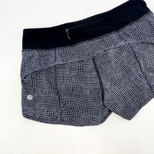 Lululemon black pattern speed shorts